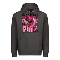 Smoke in october we wear pink dinosaur Premium Hoodie - LillyAllenDesigns