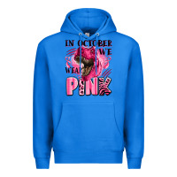 True Royal in october we wear pink dinosaur Premium Hoodie - LillyAllenDesigns
