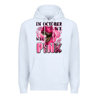 White in october we wear pink dinosaur Premium Hoodie - LillyAllenDesigns