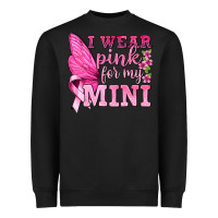 Black I Wear Pink For My Mini with Butterfly Heavyweight Sweatshirt - texasbilliewilder