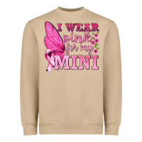 Mushroom I Wear Pink For My Mini with Butterfly Heavyweight Sweatshirt - texasbilliewilder