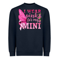 Navy I Wear Pink For My Mini with Butterfly Heavyweight Sweatshirt - texasbilliewilder