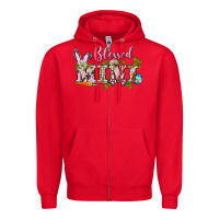 Red blessed mini easter Zipper Hoodie - BarkalooDesign