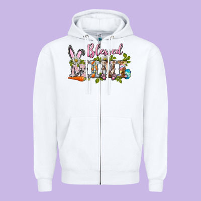 Blessed Mini Easter Zipper Hoodie Designed By Barkaloodesign
