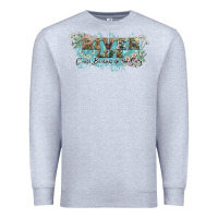 Heather Grey river life Premium Sweatshirt - NancyCooperArtShop