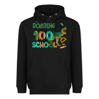 Black roaring into 100 day of school Heavyweight Hoodie - MaliasSmallBusiness