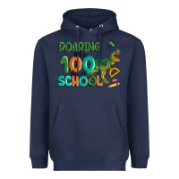 Navy roaring into 100 day of school Heavyweight Hoodie - MaliasSmallBusiness