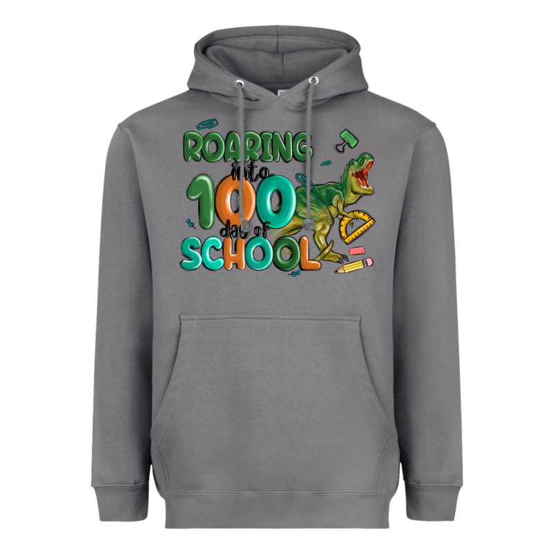 Roaring Into 100 Day Of School Heavyweight Hoodie by MaliasSmallBusiness | Teevron