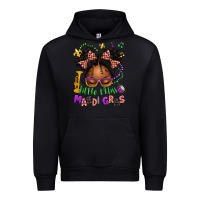 Black little miss mardi gras afro messy bun kid Urban Hoodie - texasbilliewilder