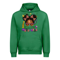 Emerald little miss mardi gras afro messy bun kid Urban Hoodie - texasbilliewilder