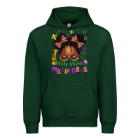 Forest Green little miss mardi gras afro messy bun kid Urban Hoodie - texasbilliewilder
