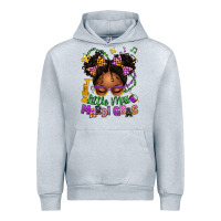 Heather Grey little miss mardi gras afro messy bun kid Urban Hoodie - texasbilliewilder