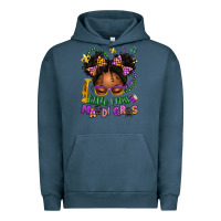 Pigment Midnight Navy little miss mardi gras afro messy bun kid Urban Hoodie - texasbilliewilder