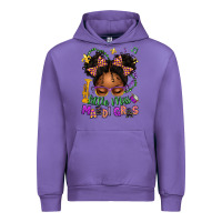 Tulip little miss mardi gras afro messy bun kid Urban Hoodie - texasbilliewilder