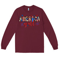 Burgundy american y'all Long Sleeve Tee - JahusDesignShop