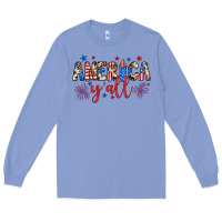 Colony Blue american y'all Long Sleeve Tee - JahusDesignShop