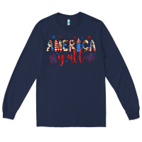 Navy american y'all Long Sleeve Tee - JahusDesignShop