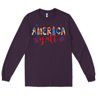 Plum american y'all Long Sleeve Tee - JahusDesignShop