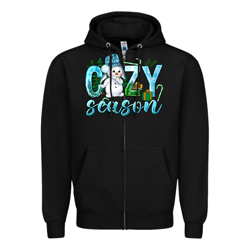 Cozy Season Winter Christmas Zipper Hoodie by NancyCooperArtShop | Teevron