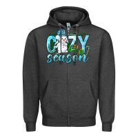 Charcoal Heather cozy season winter christmas Zipper Hoodie - NancyCooperArtShop