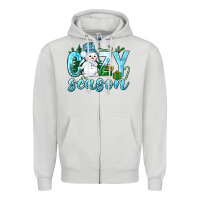 Dove Grey cozy season winter christmas Zipper Hoodie - NancyCooperArtShop