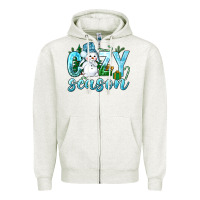 Oatmeal Heather cozy season winter christmas Zipper Hoodie - NancyCooperArtShop