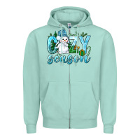 Seafoam cozy season winter christmas Zipper Hoodie - NancyCooperArtShop