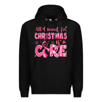 Black all i want for christmas is a cure breast cancer Premium Hoodie - LillyAllenDesigns