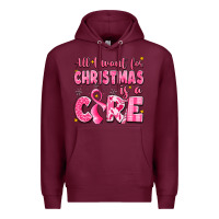 Burgundy all i want for christmas is a cure breast cancer Premium Hoodie - LillyAllenDesigns