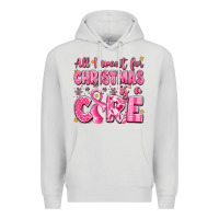 Dove Grey all i want for christmas is a cure breast cancer Premium Hoodie - LillyAllenDesigns