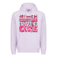 Lilac all i want for christmas is a cure breast cancer Premium Hoodie - LillyAllenDesigns