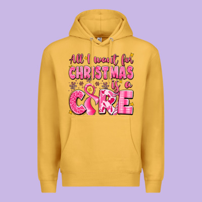 All I Want For Christmas Is A Cure Breast Cancer Premium Hoodie Designed By Lillyallendesigns