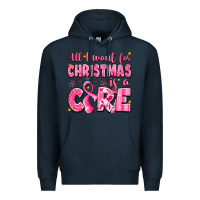 Navy all i want for christmas is a cure breast cancer Premium Hoodie - LillyAllenDesigns
