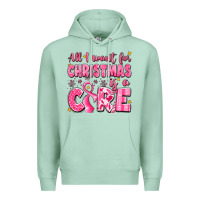 Seafoam all i want for christmas is a cure breast cancer Premium Hoodie - LillyAllenDesigns