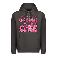 Smoke all i want for christmas is a cure breast cancer Premium Hoodie - LillyAllenDesigns