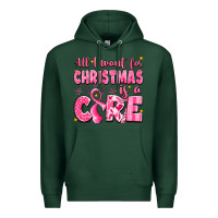 Sports Green all i want for christmas is a cure breast cancer Premium Hoodie - LillyAllenDesigns