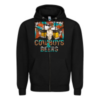 Black cowboys and beers Zipper Hoodie - NancyCooperArtShop