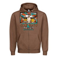 Chestnut cowboys and beers Zipper Hoodie - NancyCooperArtShop