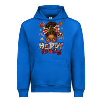 Cobalt happy holidays christmas afro messy bun Urban Hoodie - texasbilliewilder