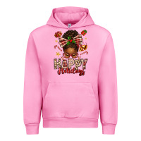 Fuchsia Pink happy holidays christmas afro messy bun Urban Hoodie - texasbilliewilder