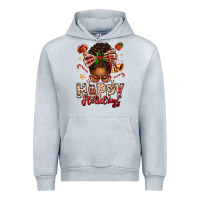 Heather Grey happy holidays christmas afro messy bun Urban Hoodie - texasbilliewilder