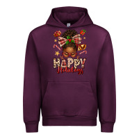 Mauve Wine happy holidays christmas afro messy bun Urban Hoodie - texasbilliewilder