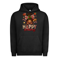 Pigment Black happy holidays christmas afro messy bun Urban Hoodie - texasbilliewilder