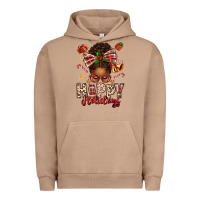 Pigment Burro happy holidays christmas afro messy bun Urban Hoodie - texasbilliewilder