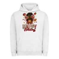 Happy Holidays Christmas Afro Messy Bun Urban Hoodie | Teevron