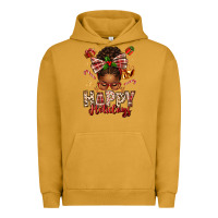 Pigment Peanut Butter happy holidays christmas afro messy bun Urban Hoodie - texasbilliewilder