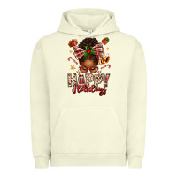 Pigment Pistachio happy holidays christmas afro messy bun Urban Hoodie - texasbilliewilder