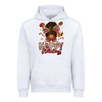 White happy holidays christmas afro messy bun Urban Hoodie - texasbilliewilder