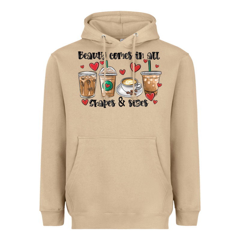 Beauty Comes In All Shapes And Sizes Coffee Heavyweight Hoodie by MaliasSmallBusiness | Teevron