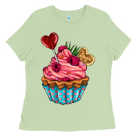 Matcha valentines day cupcake Ladies Tee - AdoDesignShop